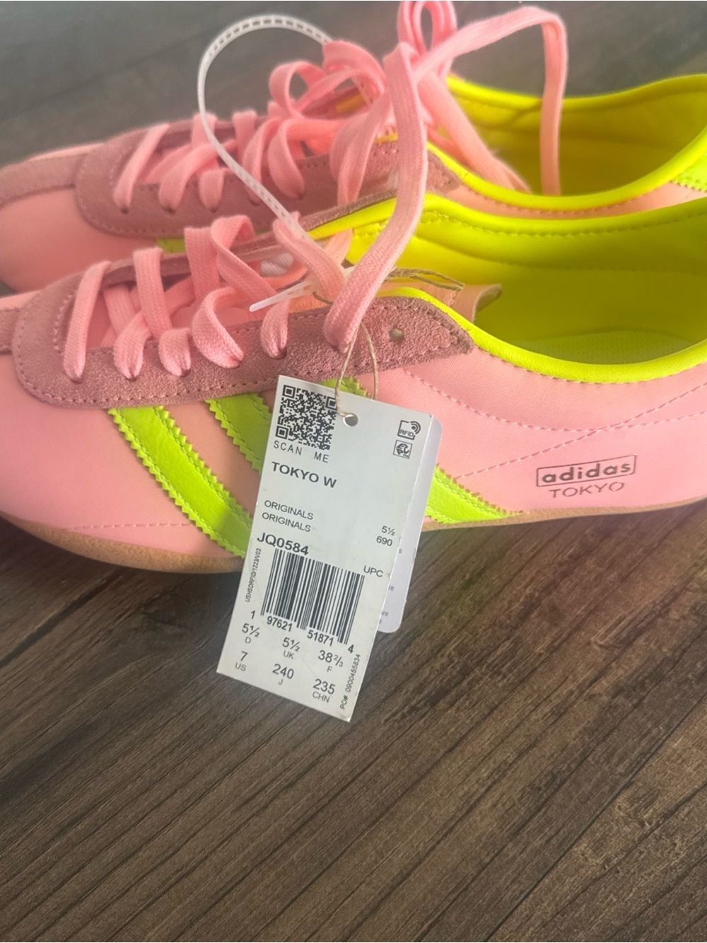 adidas Tokyo W Pink with Neon Yellow Accent Sneakers